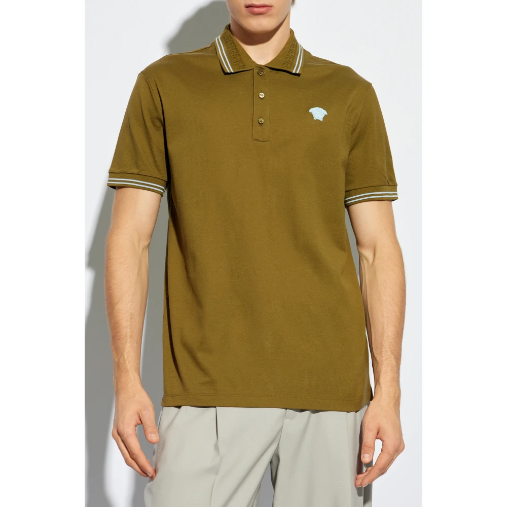 Versace Polo met logo Green Heren