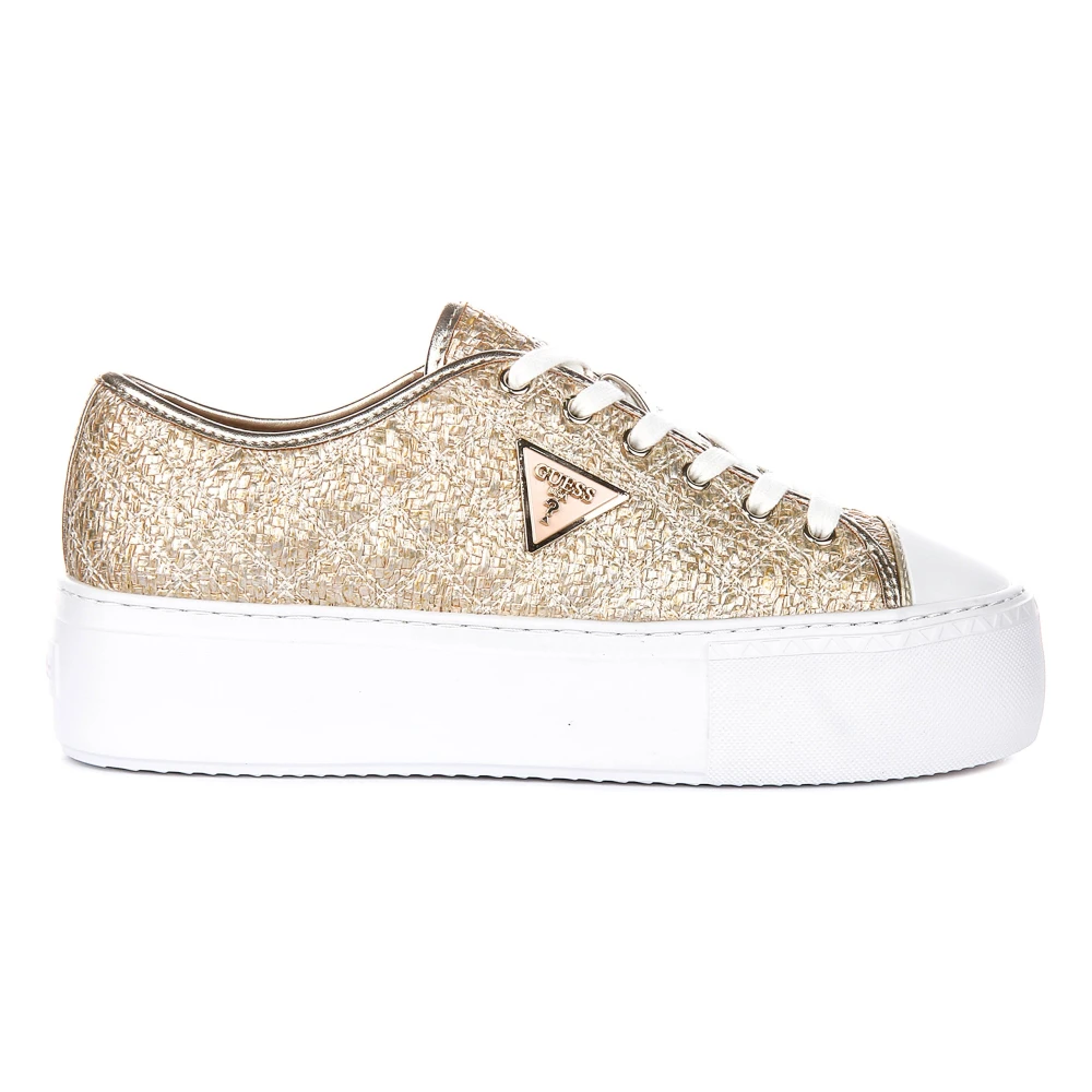 Guess Yellow Sneakers, Female, 7 Uk, Joezi Raffia Sneaker