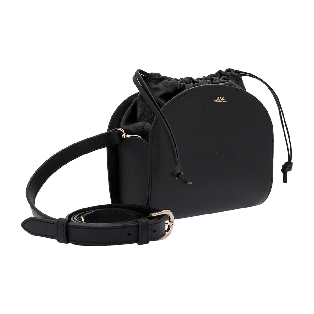 A.p.c. Zwarte Leren Schoudertas Black Dames
