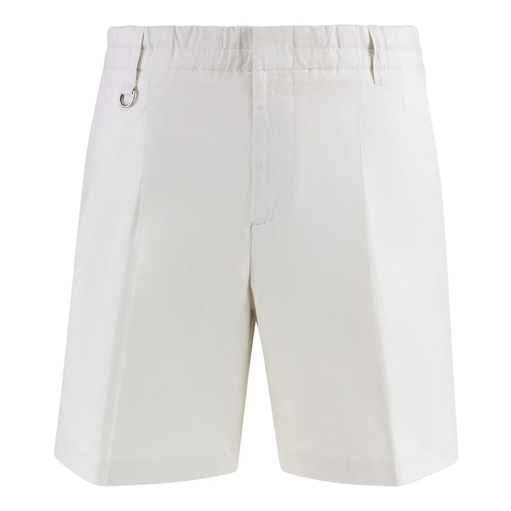 Paolo Pecora Men's Beige Linen Bermuda Shorts With Back Pockets