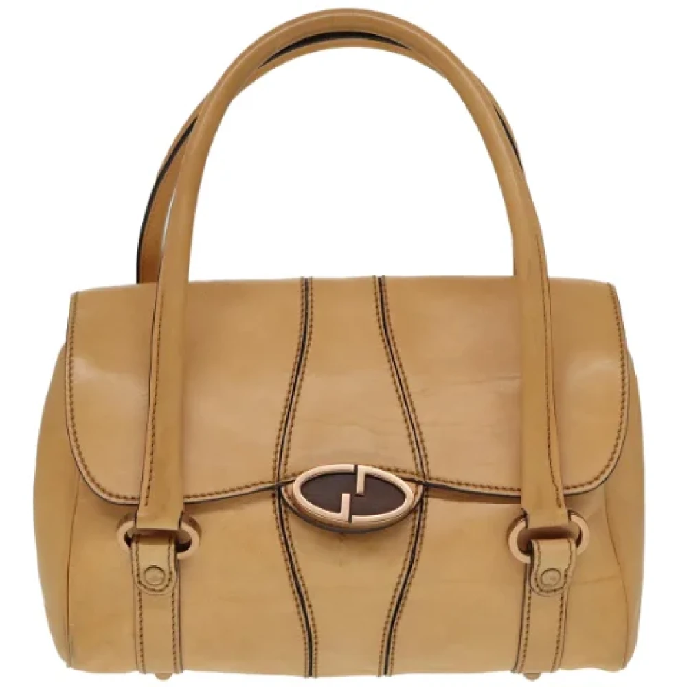 Gucci Vintage Pre-owned Leather handbags Beige Dames