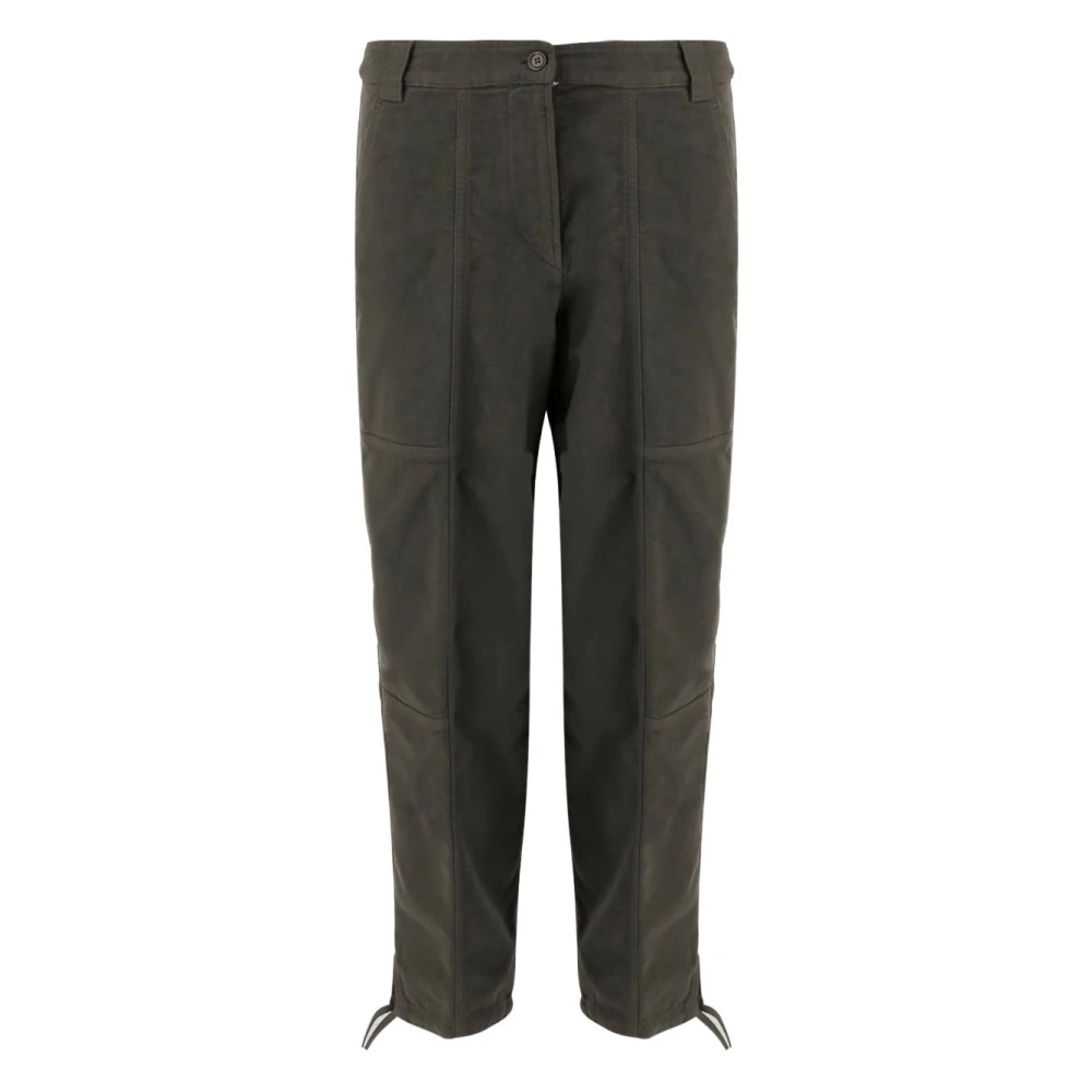 Aspesi Women's Green Straight Trousers, S, Stylish Trousers