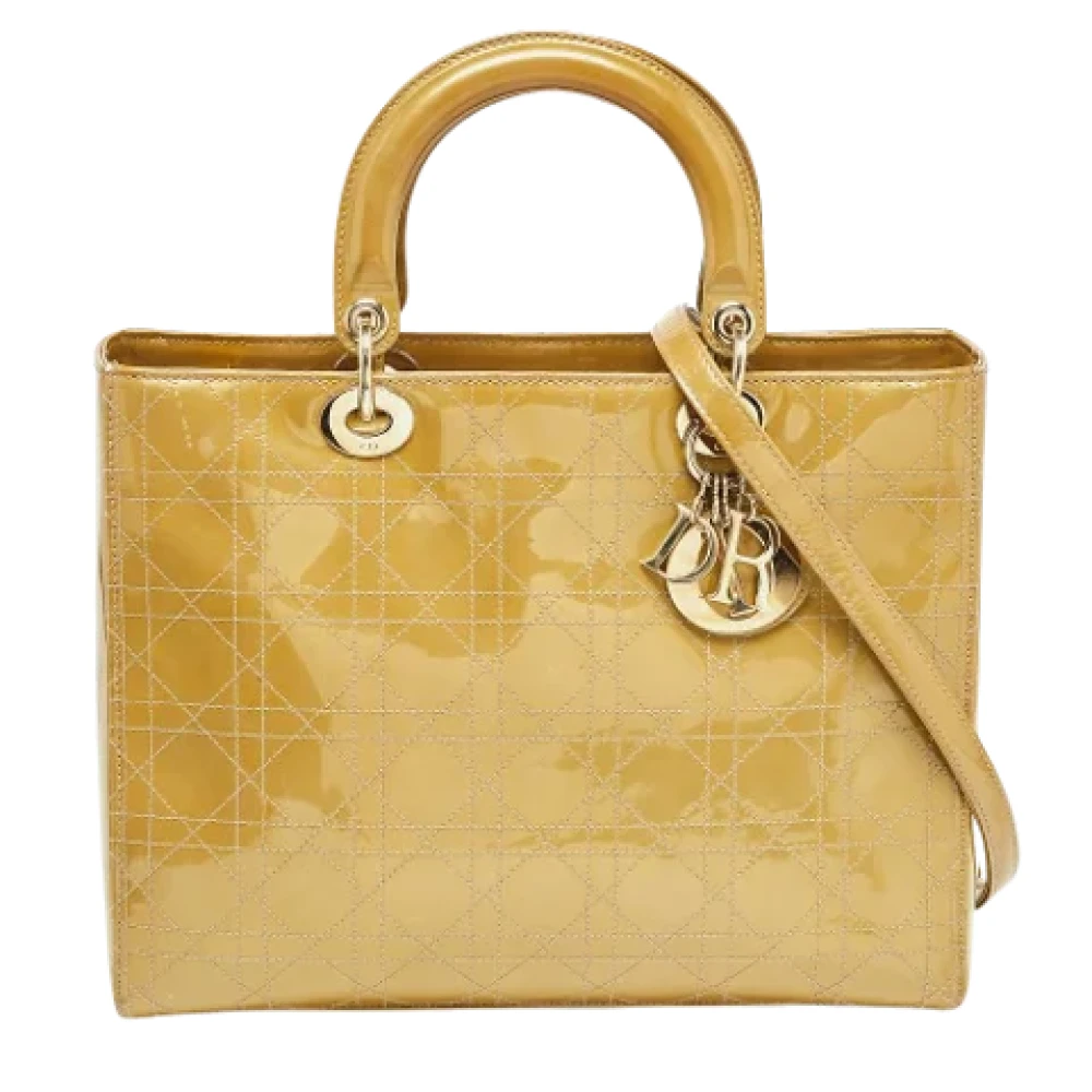 Dior Vintage Pre-owned Leather totes Yellow Dames