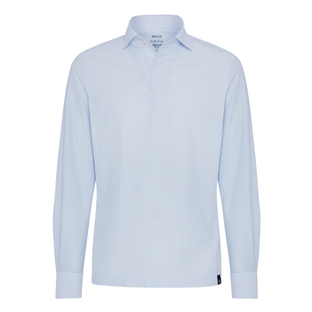 Boggi Milano Japanse Jersey Polo Shirt Blue Heren