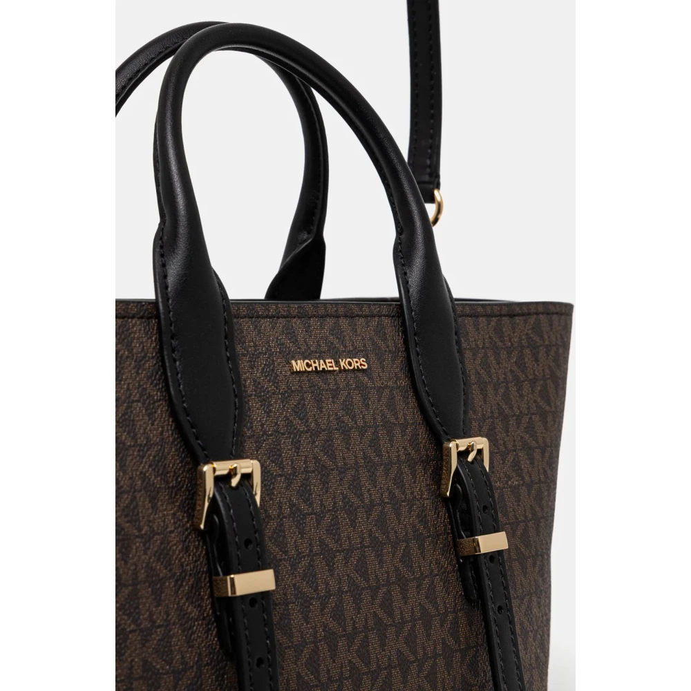 Michael Kors Leren Crossbody Tas Moore Brown Dames