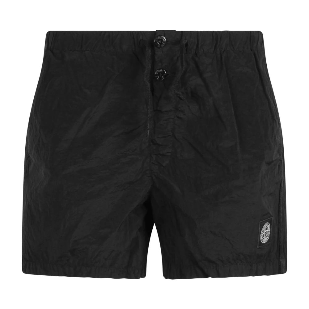 Stone Island Metallic Nylon Zwemshorts Black Heren