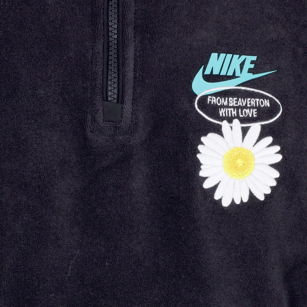 Nike Short-sleeve Hooded Sportswear Top Black Heren