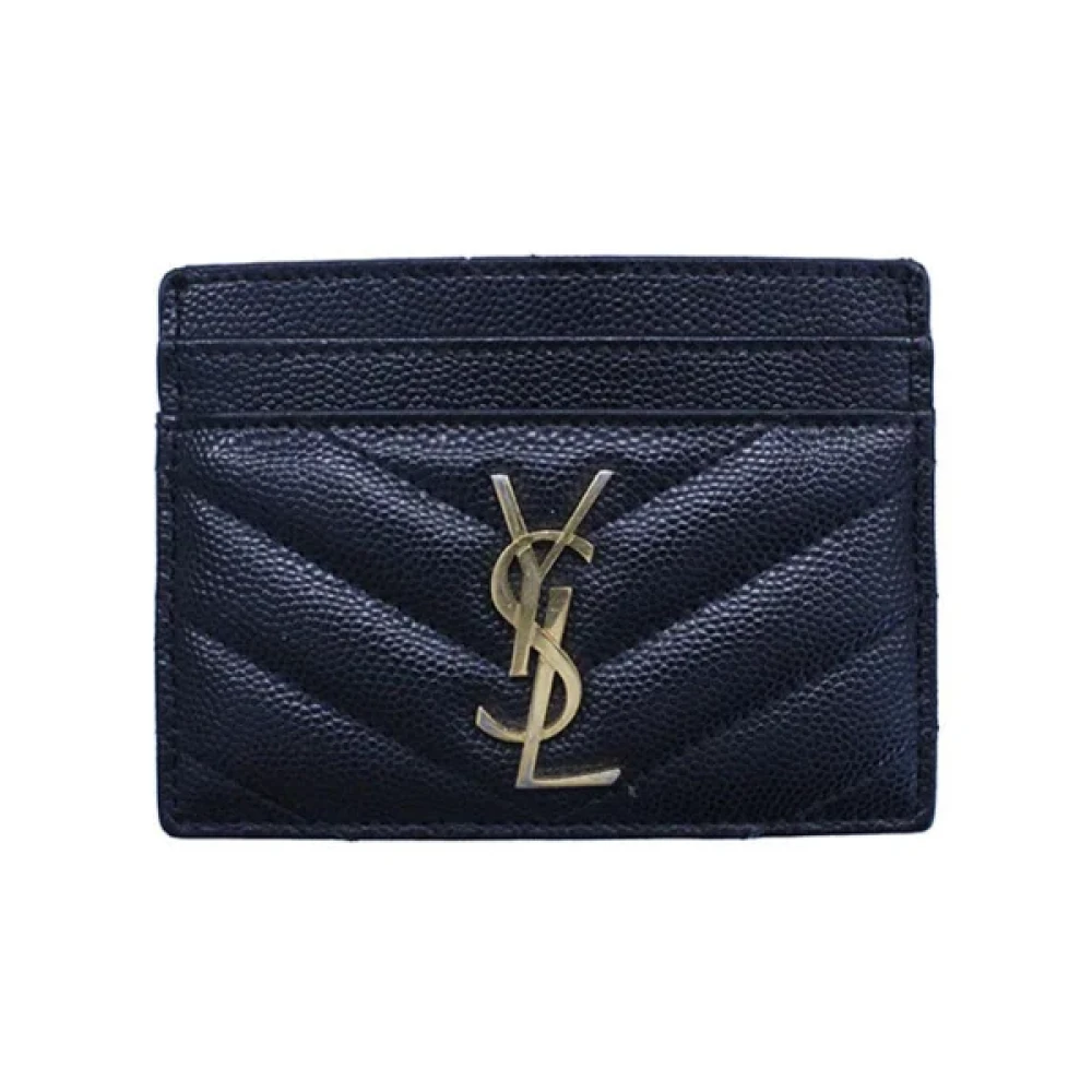 Yves Saint Laurent Vintage Pre-owned Leather wallets Blue Dames