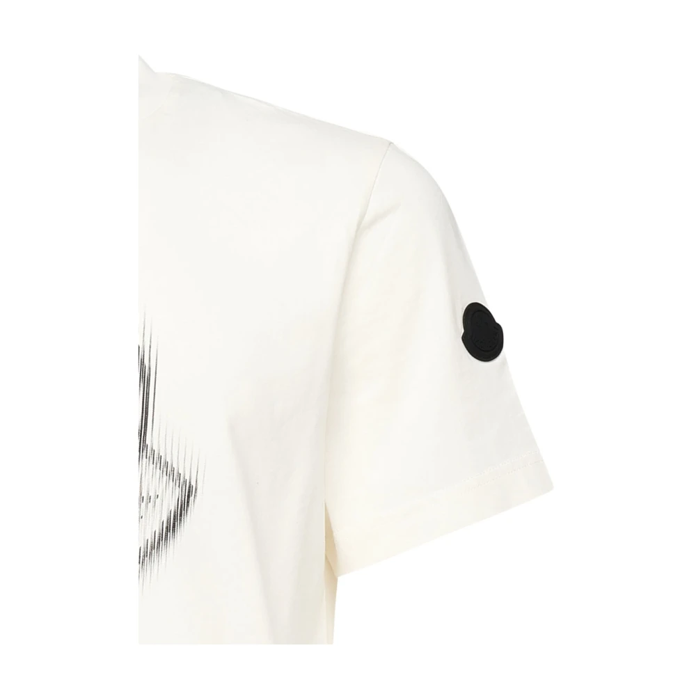 Moncler Witte Katoenen T-shirts en Polos White Heren