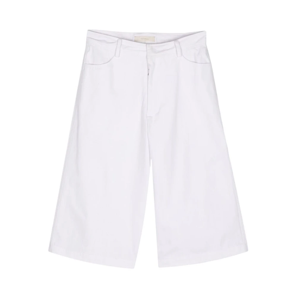 Faithfull the Brand Witte Katoenen Wijde Pijp Broek White Dames