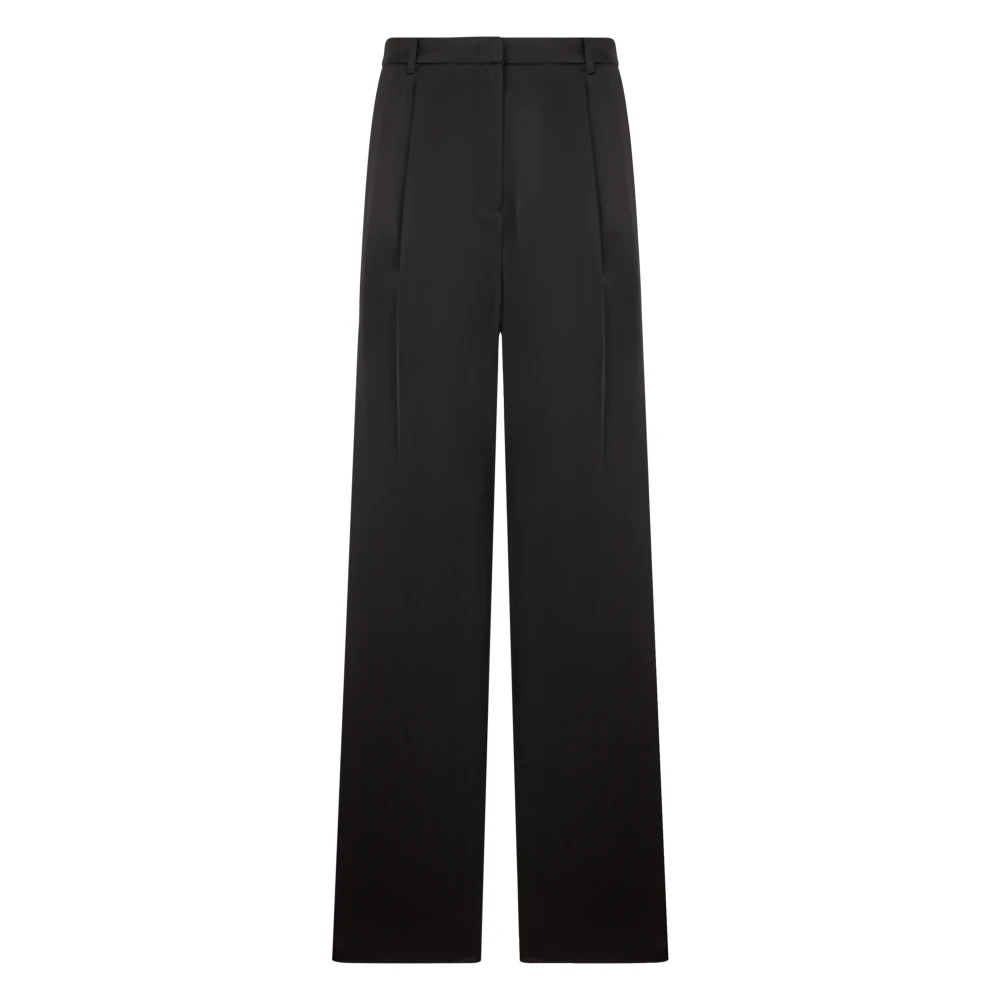 Emporio Armani Black Trousers In Techno Twill With Wide Leg Pleats And Belt Loops - Image 3