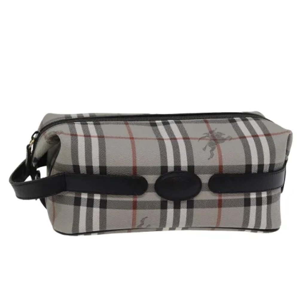 Burberry Vintage Pre-owned Leather clutches Gray Dames