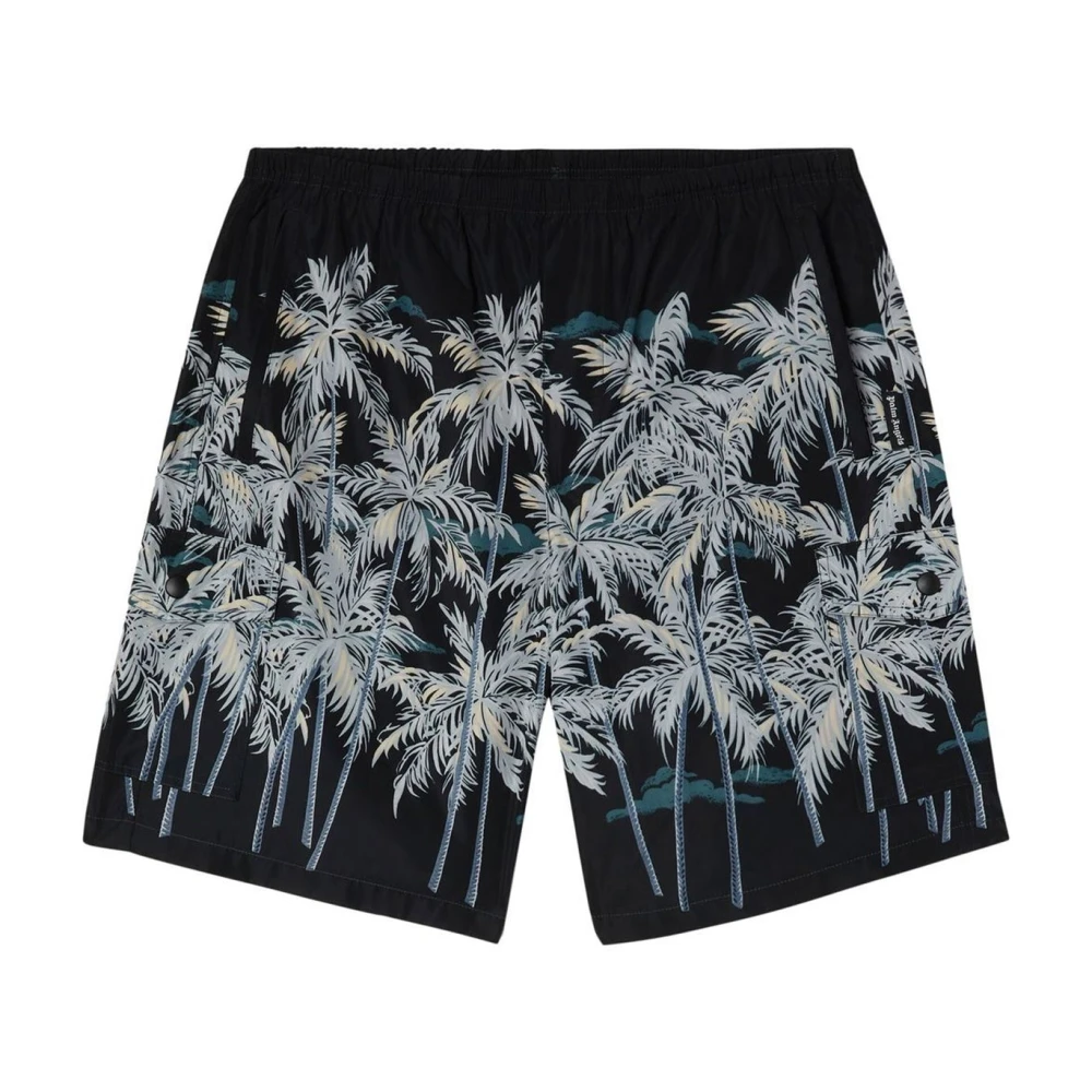 Palm Angels Zwart Palm Print Zwemkleding Ss22 Black Heren