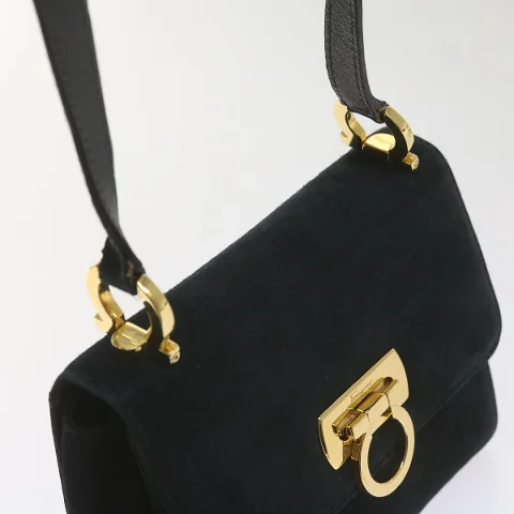Salvatore Ferragamo Pre-owned Suede crossbody-bags Black Dames