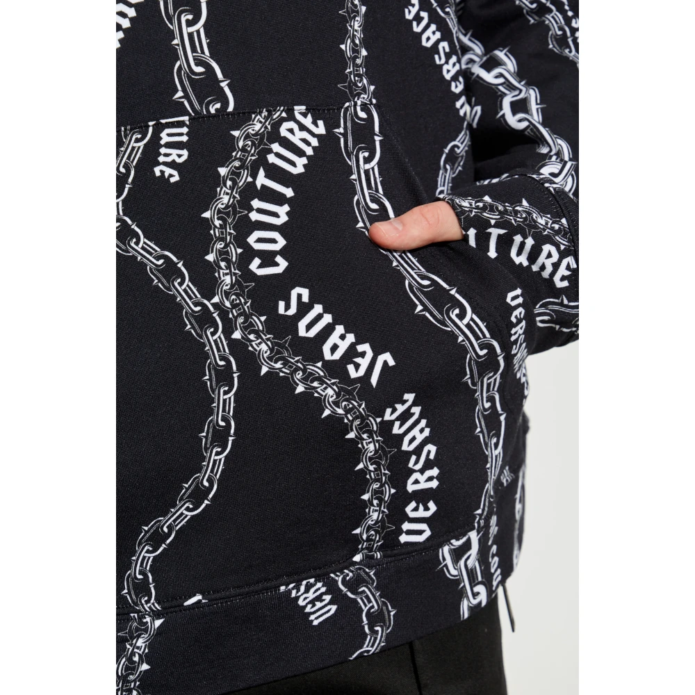 Versace Jeans Couture Sweatshirt met logo Black Heren