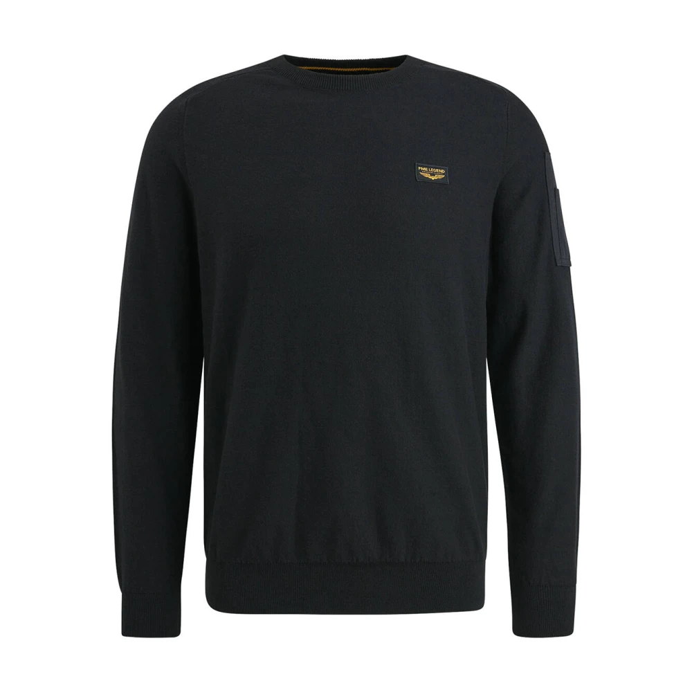 PME Legend Klassieke R-neck Pullover Buckley Gebreid Black Heren