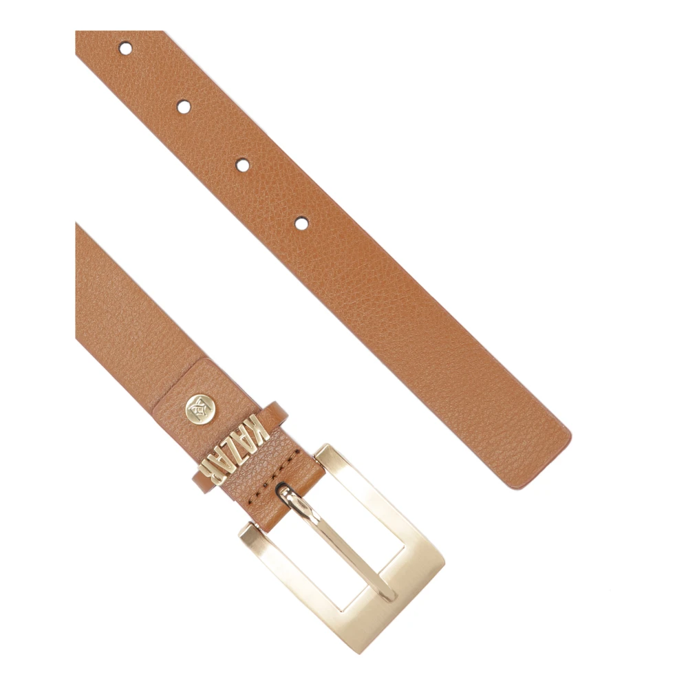 Kazar Lichtbruine band met metalen logo Brown Dames