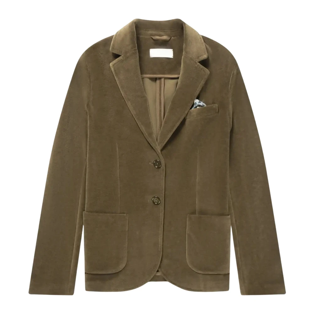 Circolo 1901 Luxe Velours Blazer in Khaki Groen Brown Heren