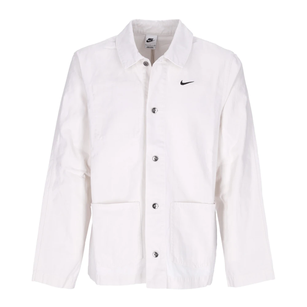 Nike Ongevoerde Chore Coat Jas Phantom Zwart White Heren