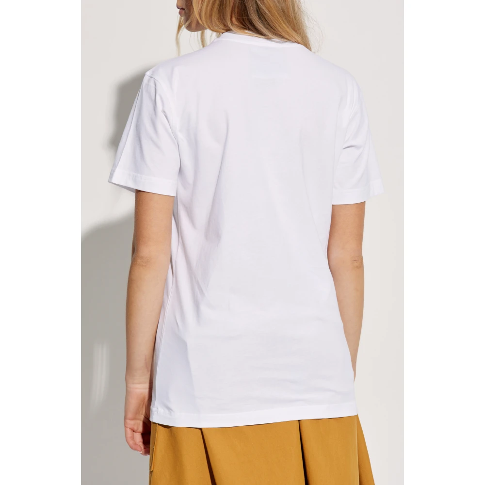 Moschino T-shirt met logo White Dames