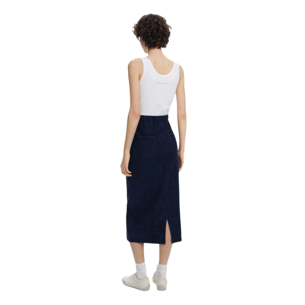 Desigual Blauwe Mouwloze Jurk met Voorzakken Blue Dames