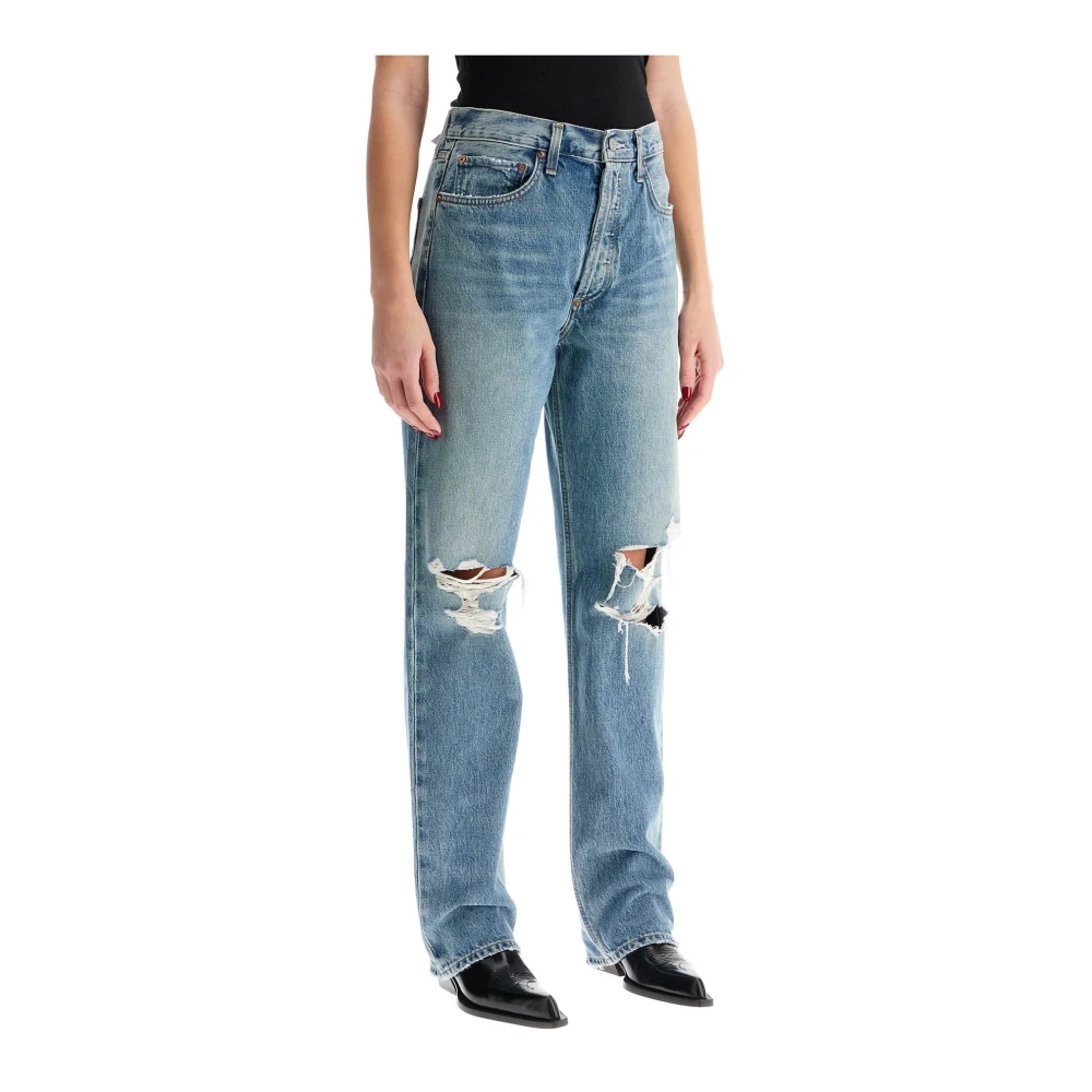 Agolde Vintage High Waist Straight Jeans Blue Dames