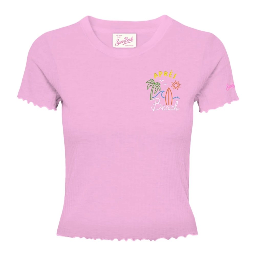 MC2 Saint Barth Katoen Elastaan T-shirt Pink Dames