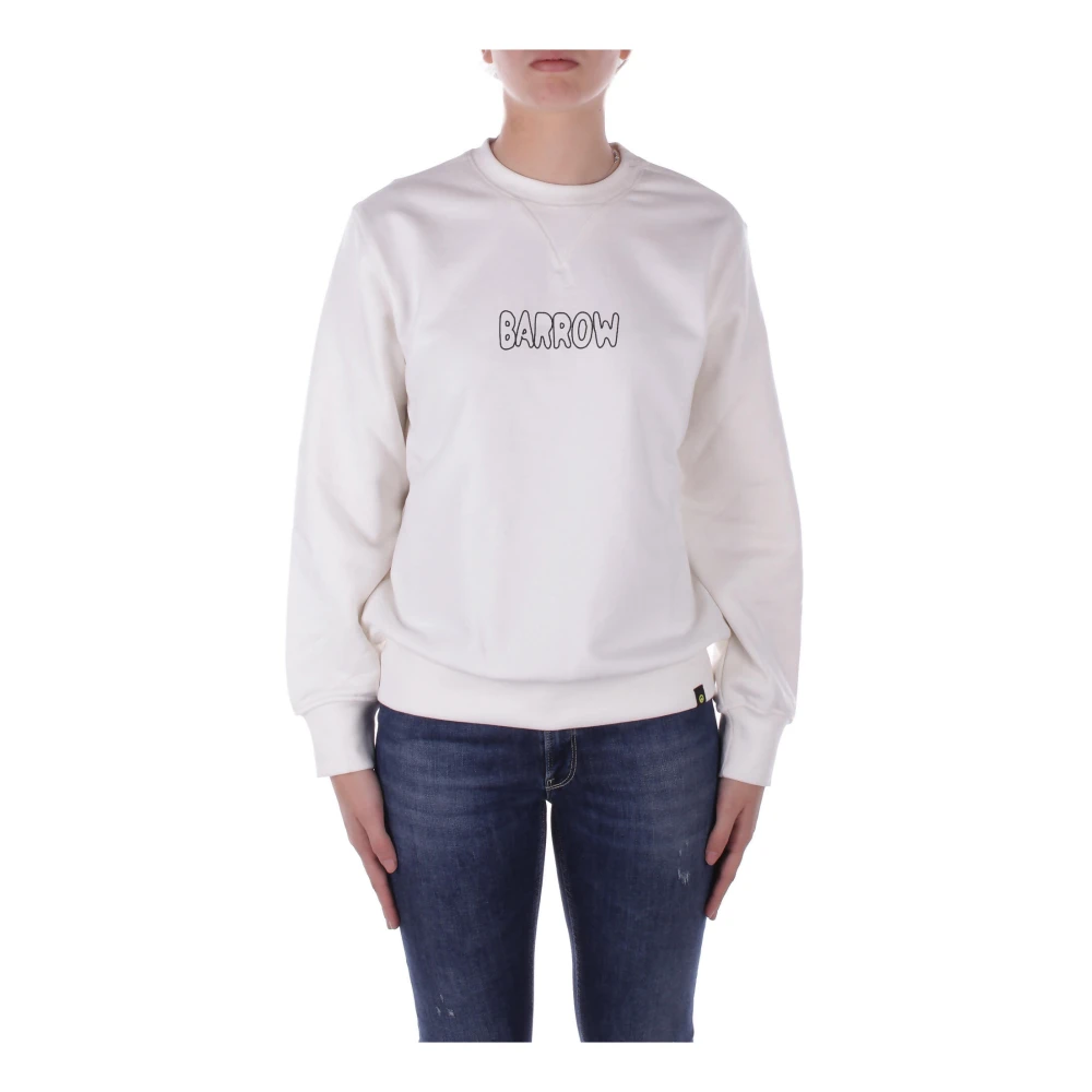 Barrow Beige Logo Sweater Unisex Katoen Beige Dames