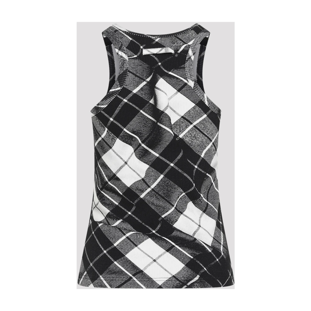 Jean Paul Gaultier Gedrukte tanktop in zwart grijs wit Multicolor Dames