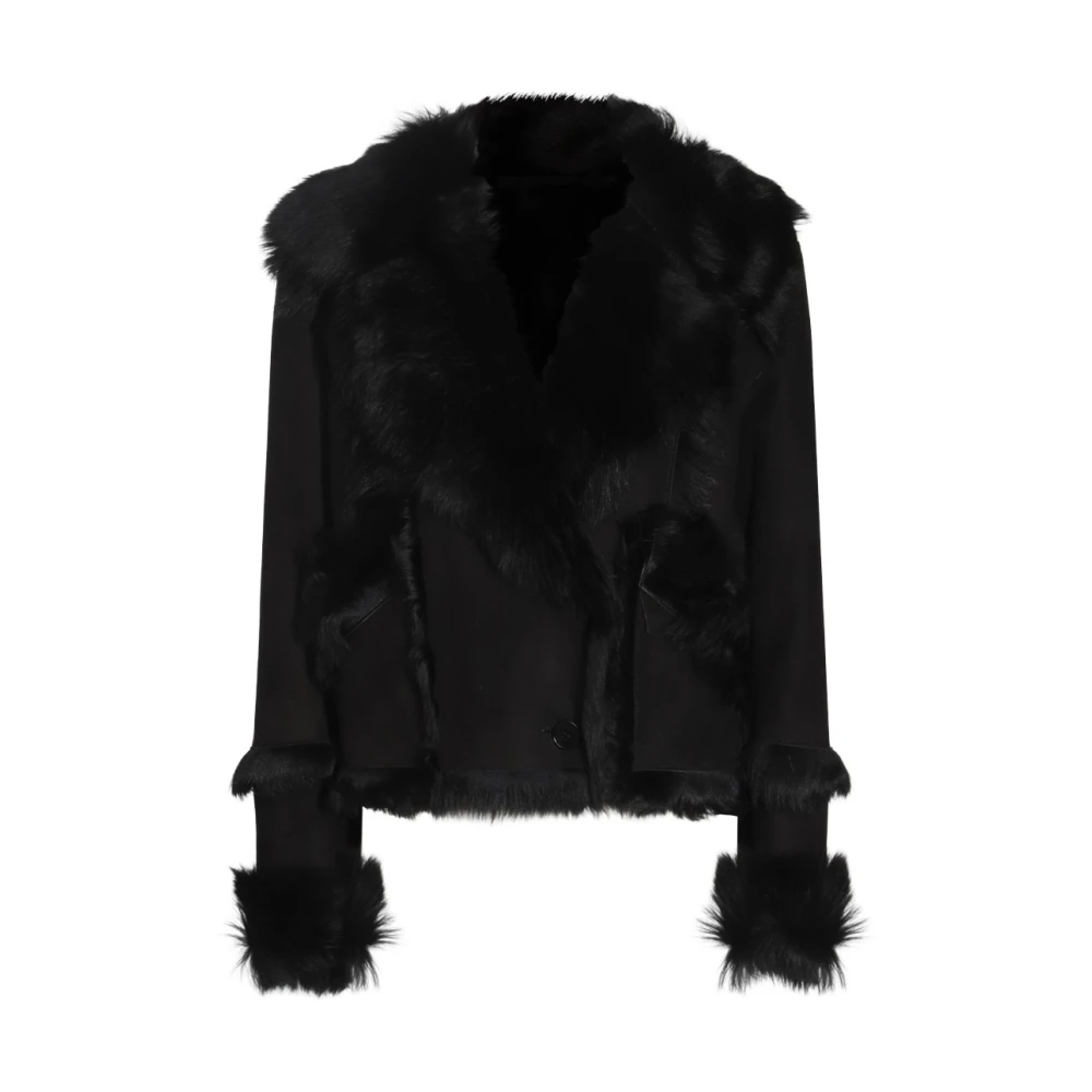 Salvatore Santoro Zwarte Leren Jas Lange Mouwen Black Dames