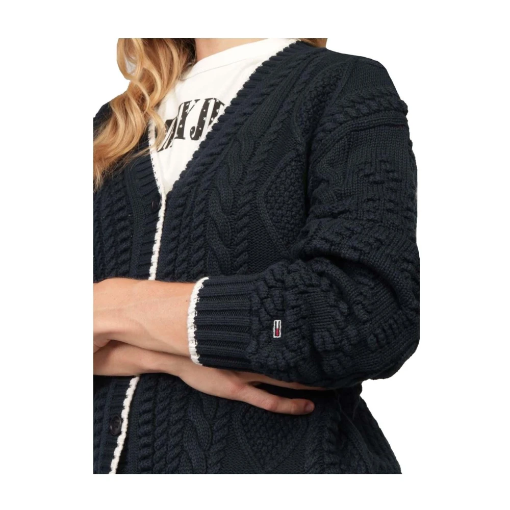 Tommy Hilfiger Bubble Cable Flag Gebreid Jack Blue Dames