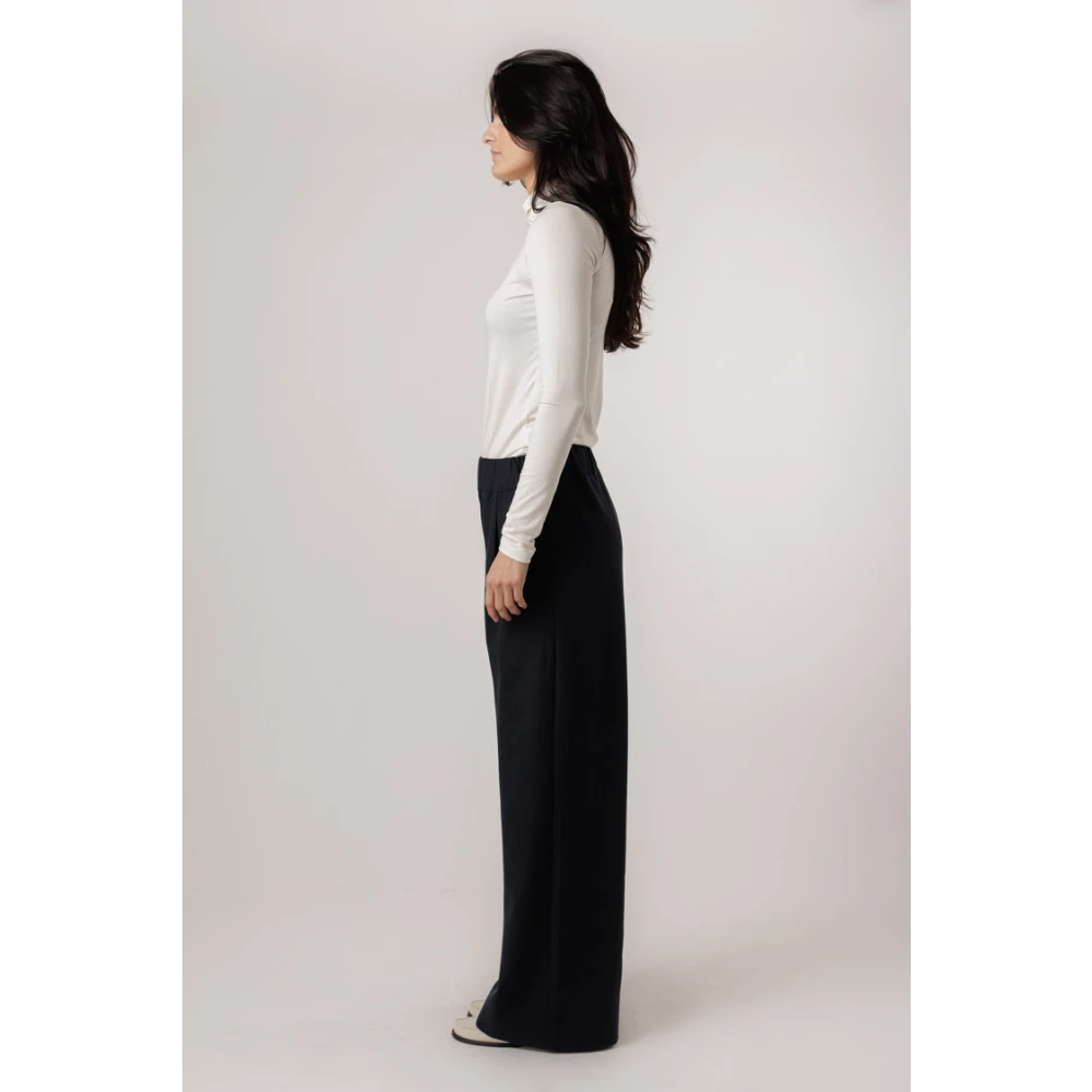 By-Bar Gestreepte Wijde Broek Donkerblauw Blue Dames