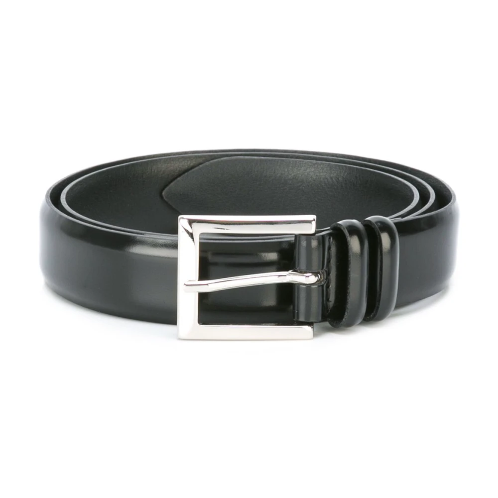 Orciani Leren Riem Black Heren