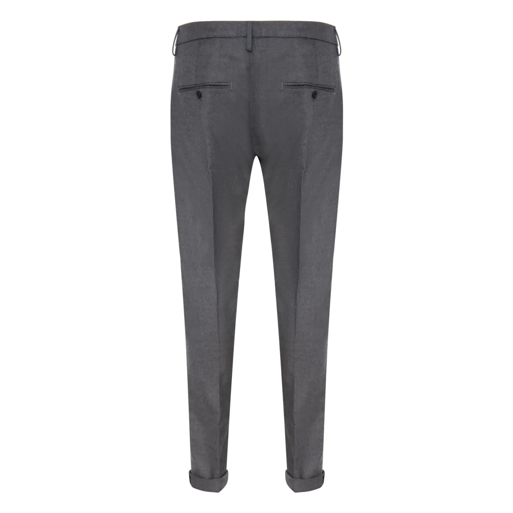 Dondup Grijze Wollen Blend Broek Enkel Lengte Gray Heren
