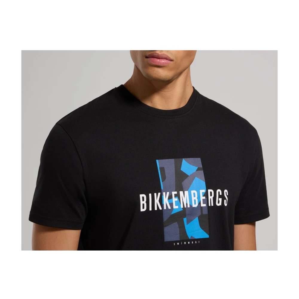 Bikkembergs Katoen Logo Print T-Shirt Black Heren