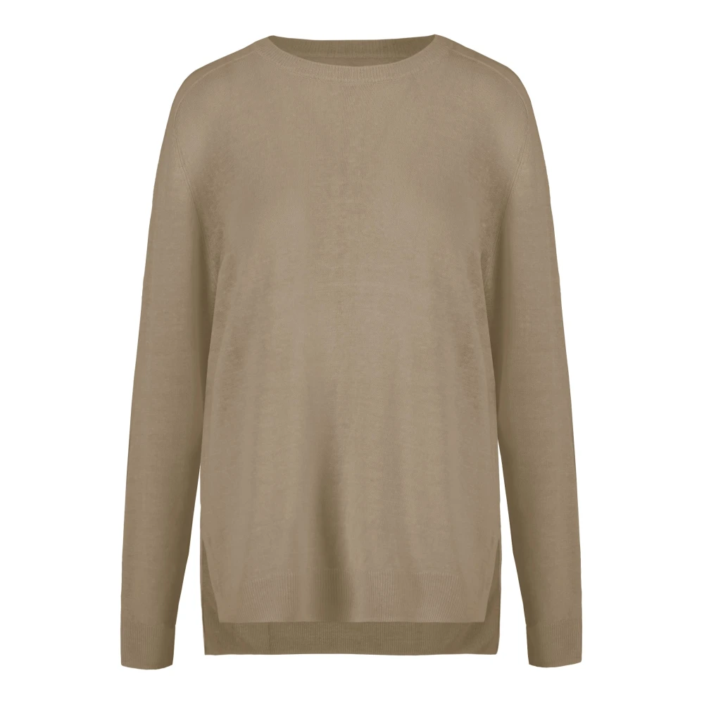Bomboogie Donna Beige - Maglione Girocollo In Lino - Knitwear - Xl