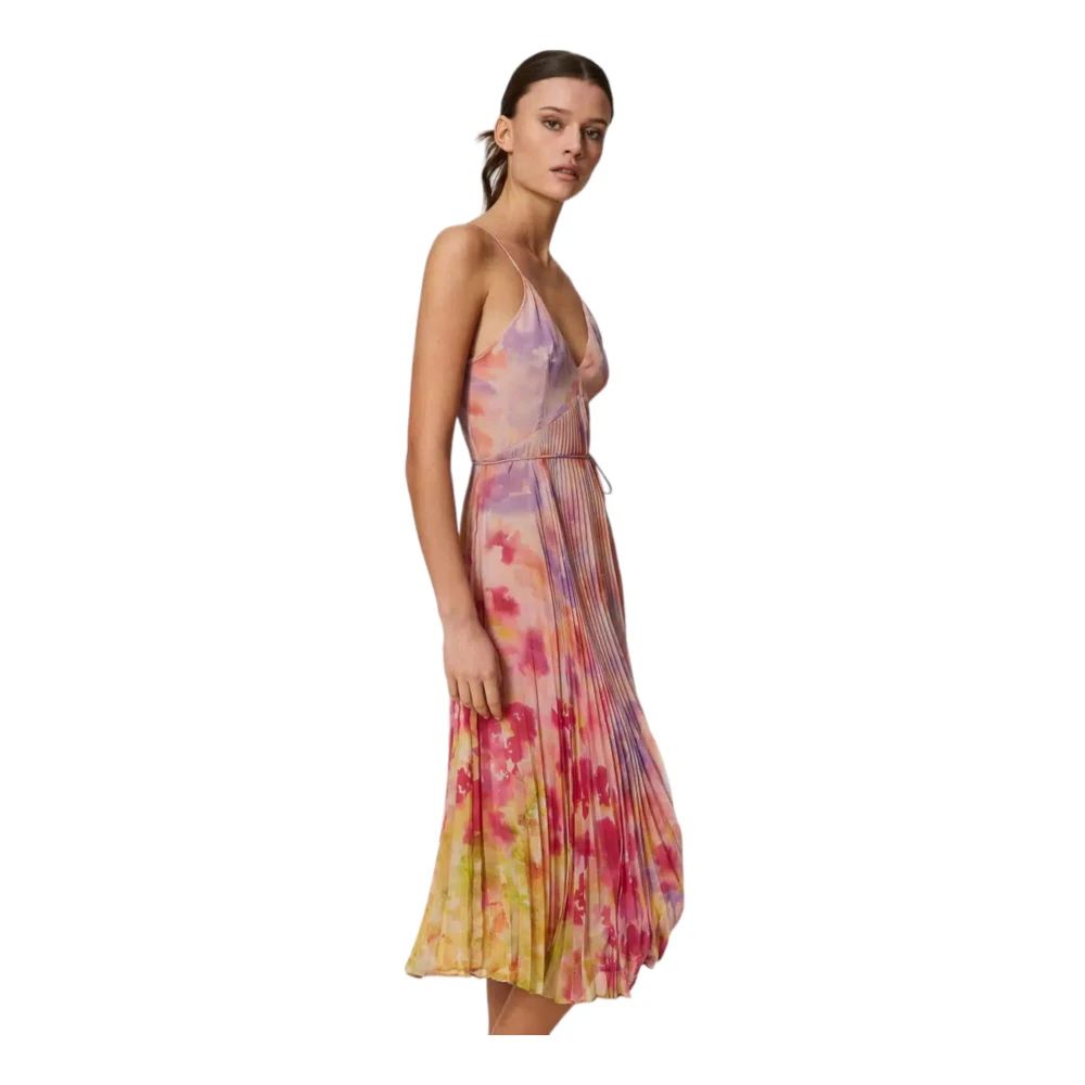 Twinset Elegante Midi Jurk Multicolor Dames