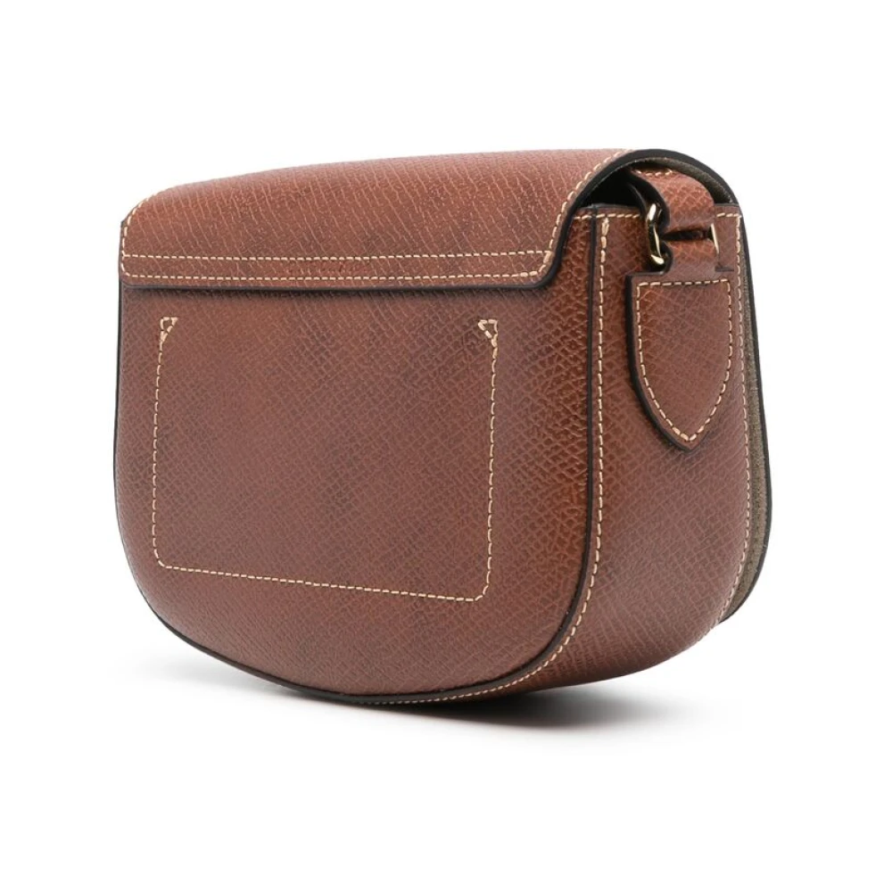 Longchamp Bruine leren slangenprint schoudertas Brown Dames