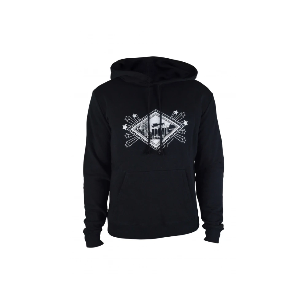 Saint Laurent Zwarte Logo Hoodie Sweatshirt Black Heren