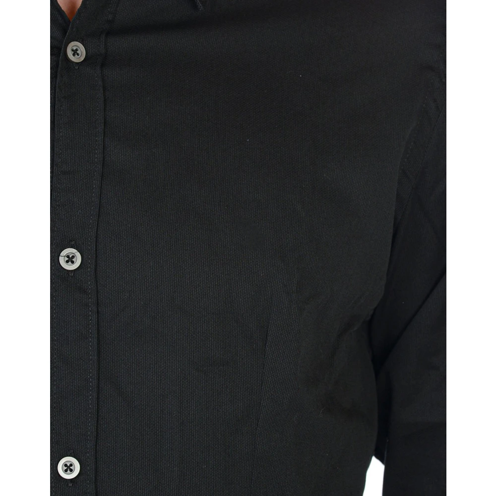 Daniele Alessandrini Casual Button-Up Overhemd Black Heren
