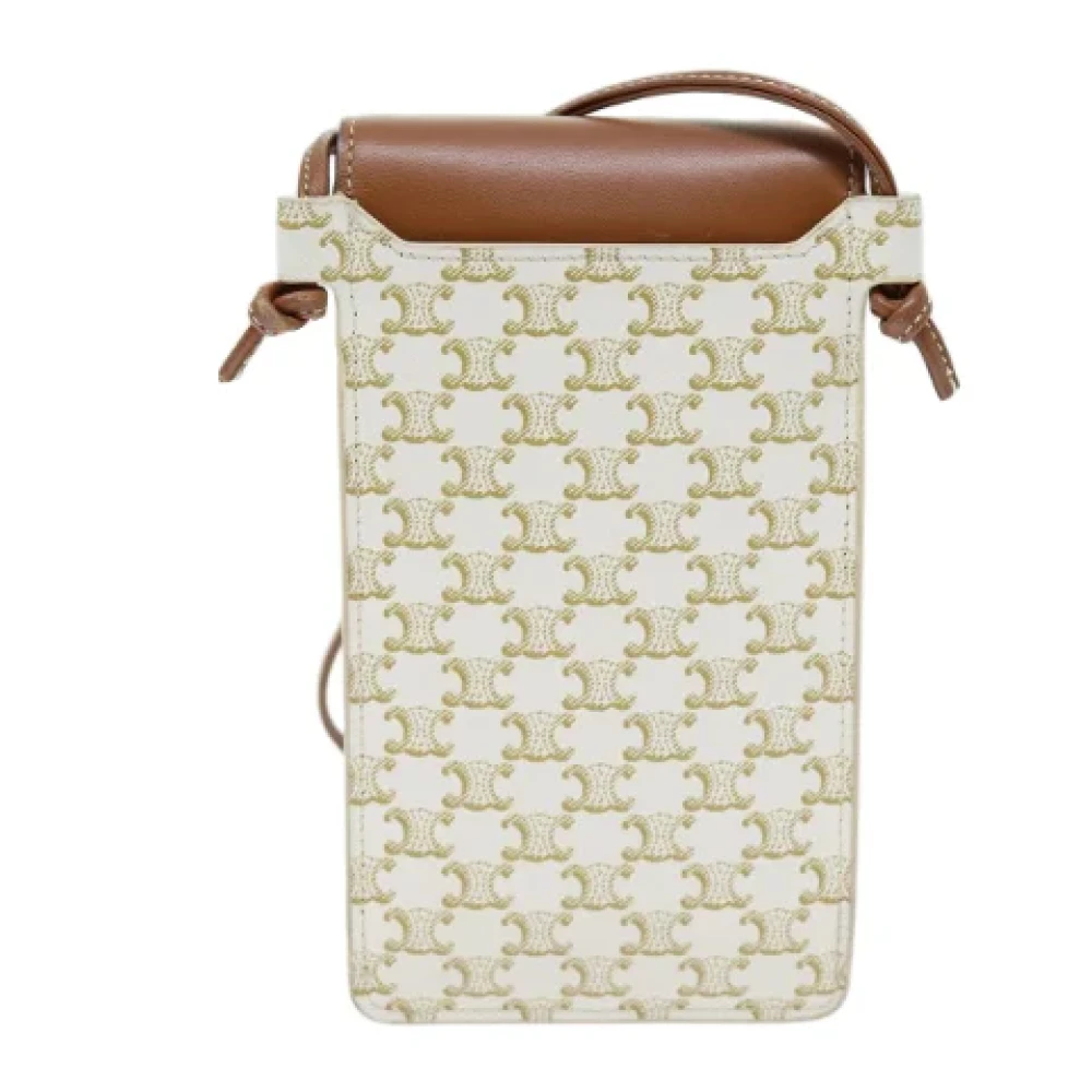 Celine Vintage Pre-owned Leather shoulder-bags White Dames