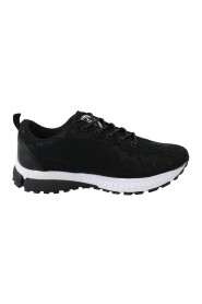 Black Polyester Runner Umi Sneakers Shoes - Plein Sport Womens