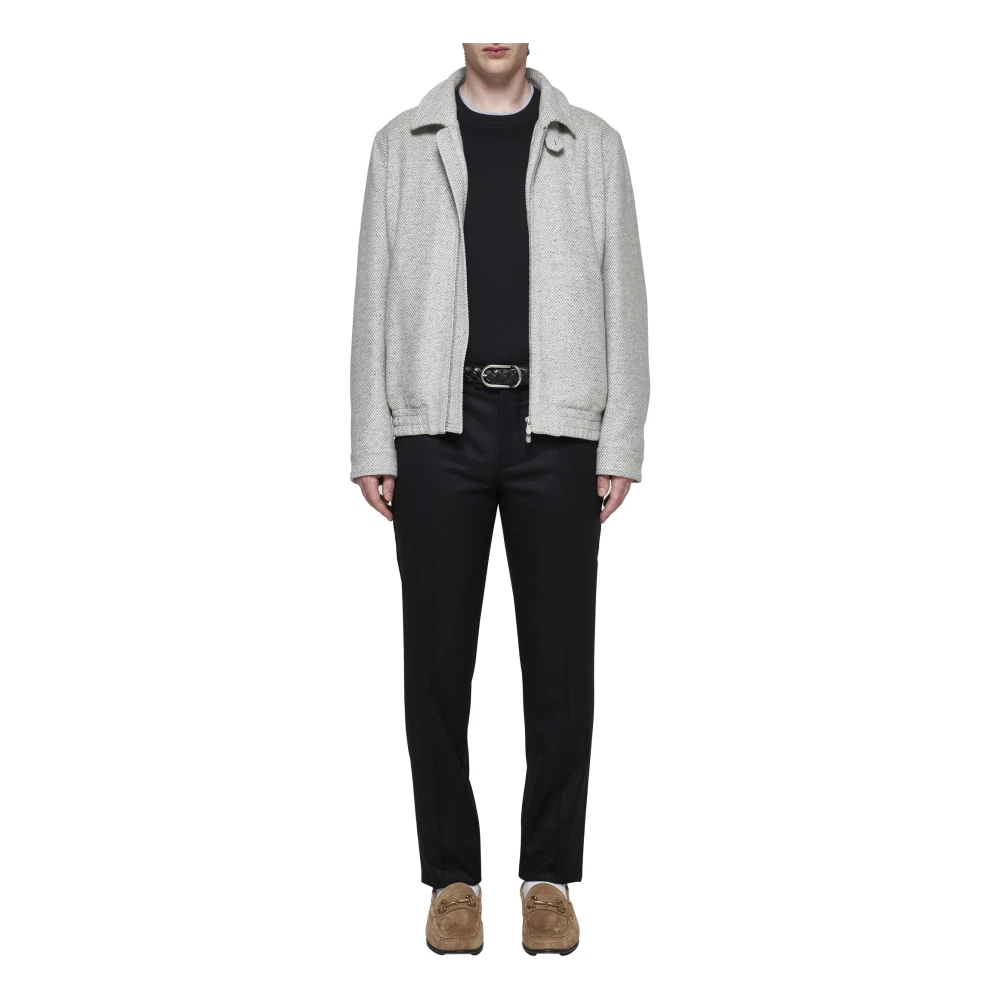BRUNELLO CUCINELLI Chevron Bomber Jacket Gray Heren