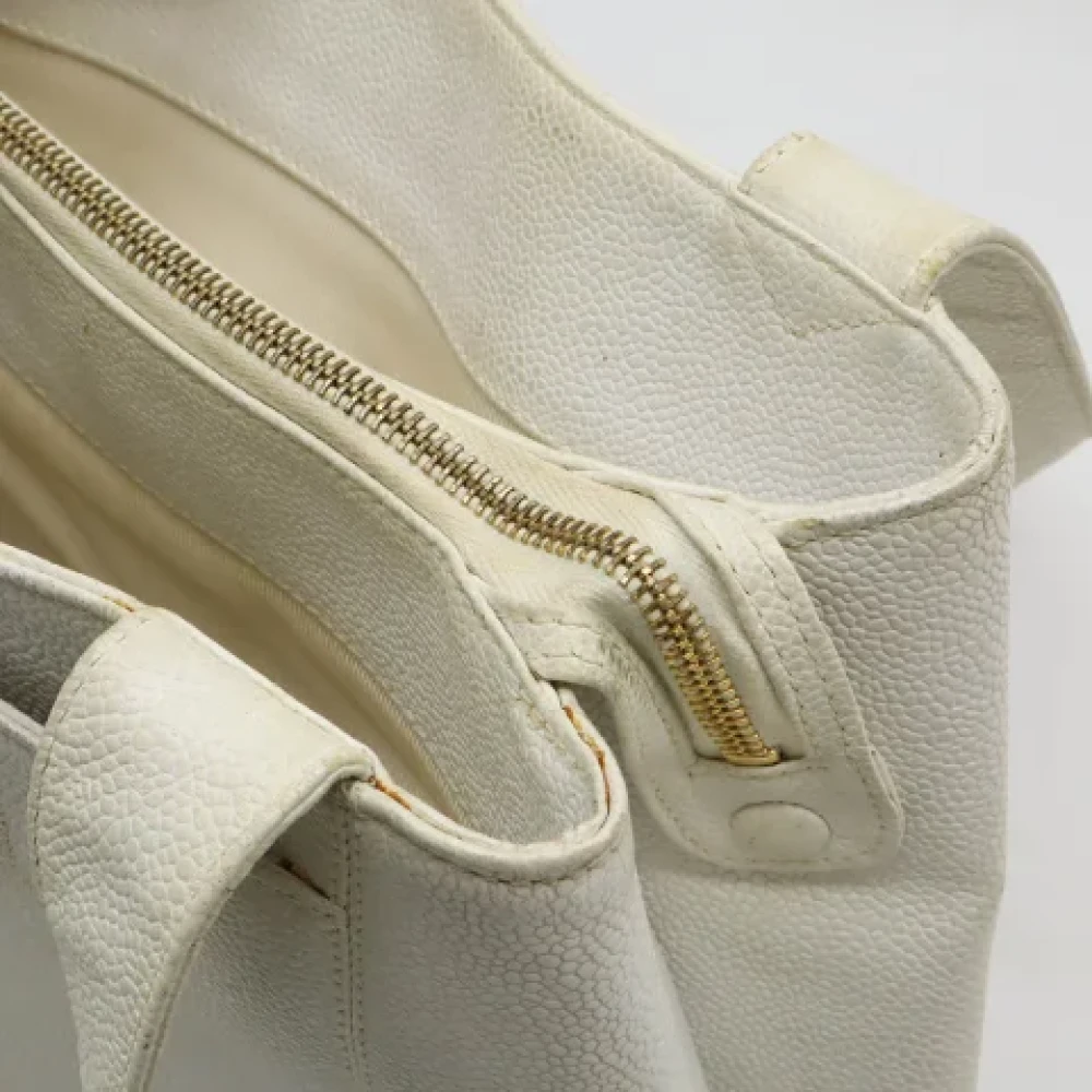 Chanel Vintage Pre-owned Leather totes White Dames