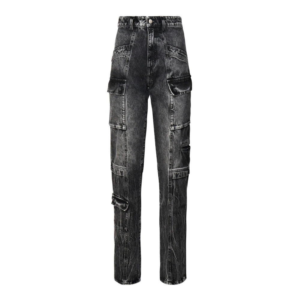 Icon Denim Cargo Zak Slim Katoen Jeans Gray Dames