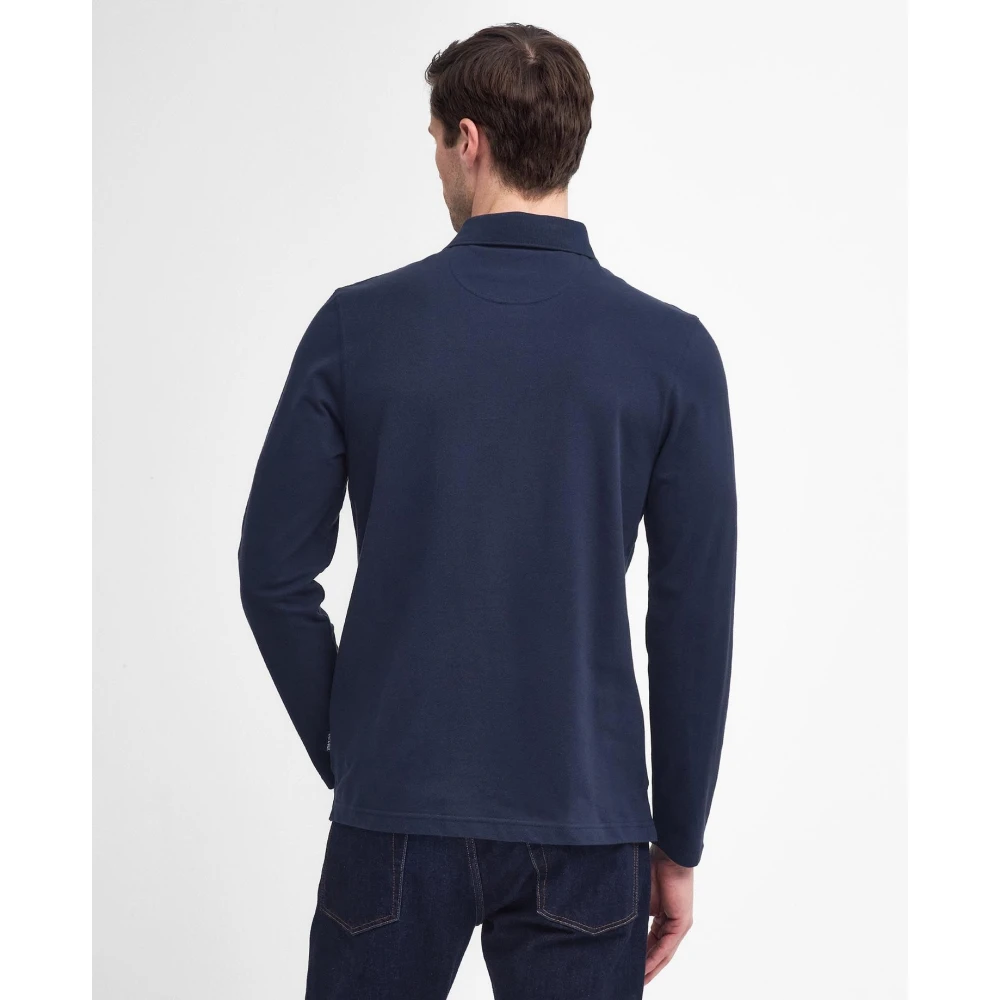 Barbour Tartan Poloshirt met Lange Mouwen Blue Heren