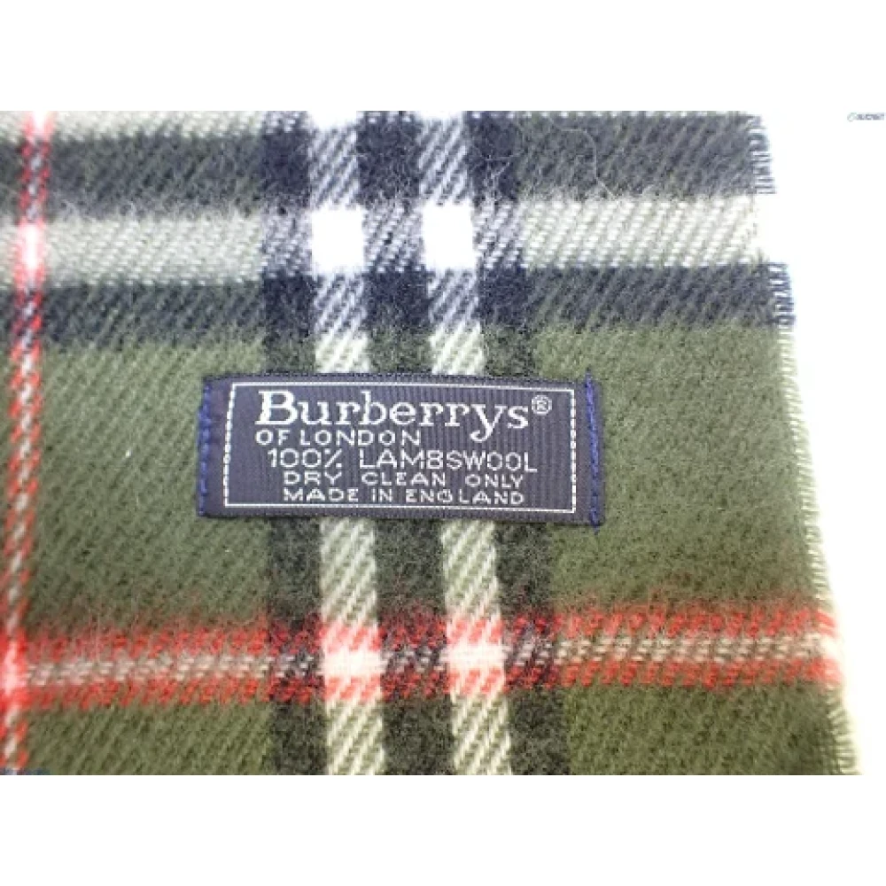 Burberry Vintage Pre-owned Wool scarves Green Dames