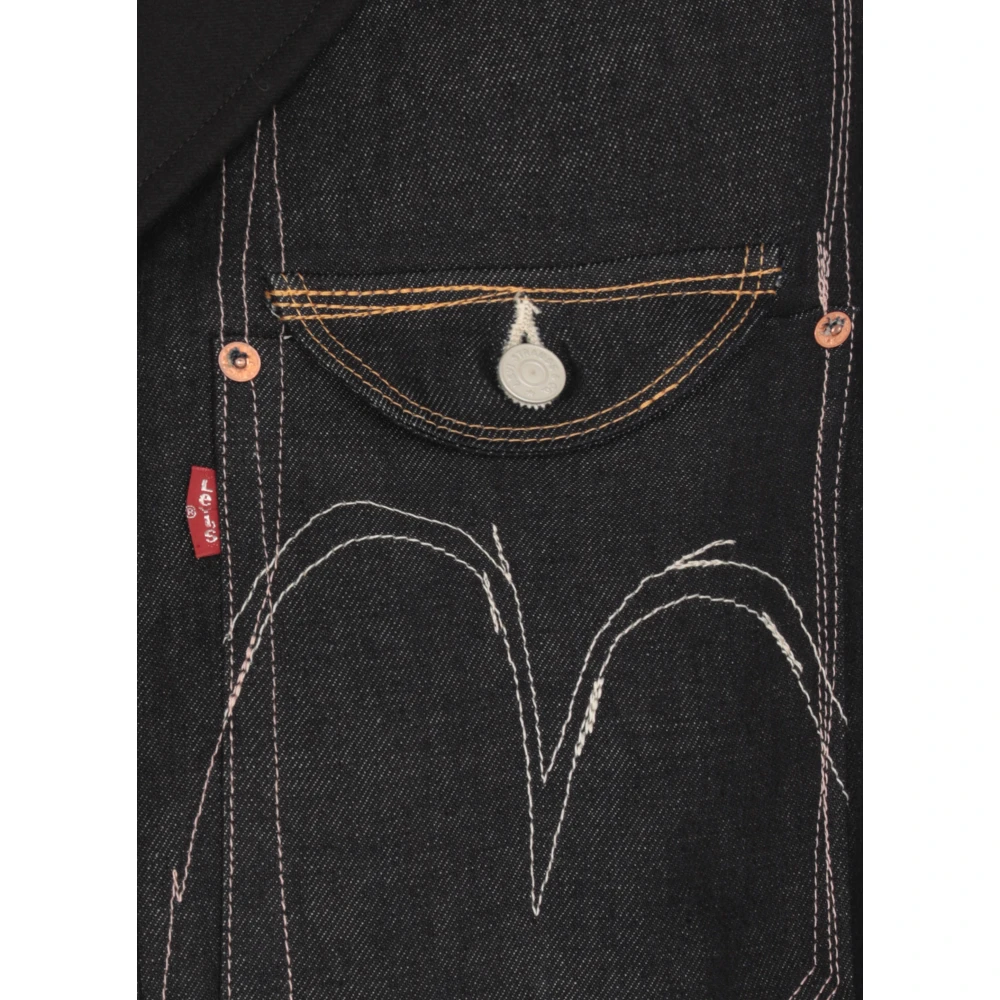 Junya Watanabe Blauwe Denim Jas met Reverskraag Blue Heren