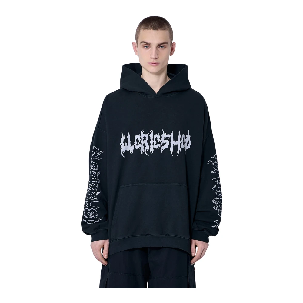 032C Black Logo Motif Hooded Sweatshirt - Male - Hoodies - Xl - Sweatshirts & Hoodies