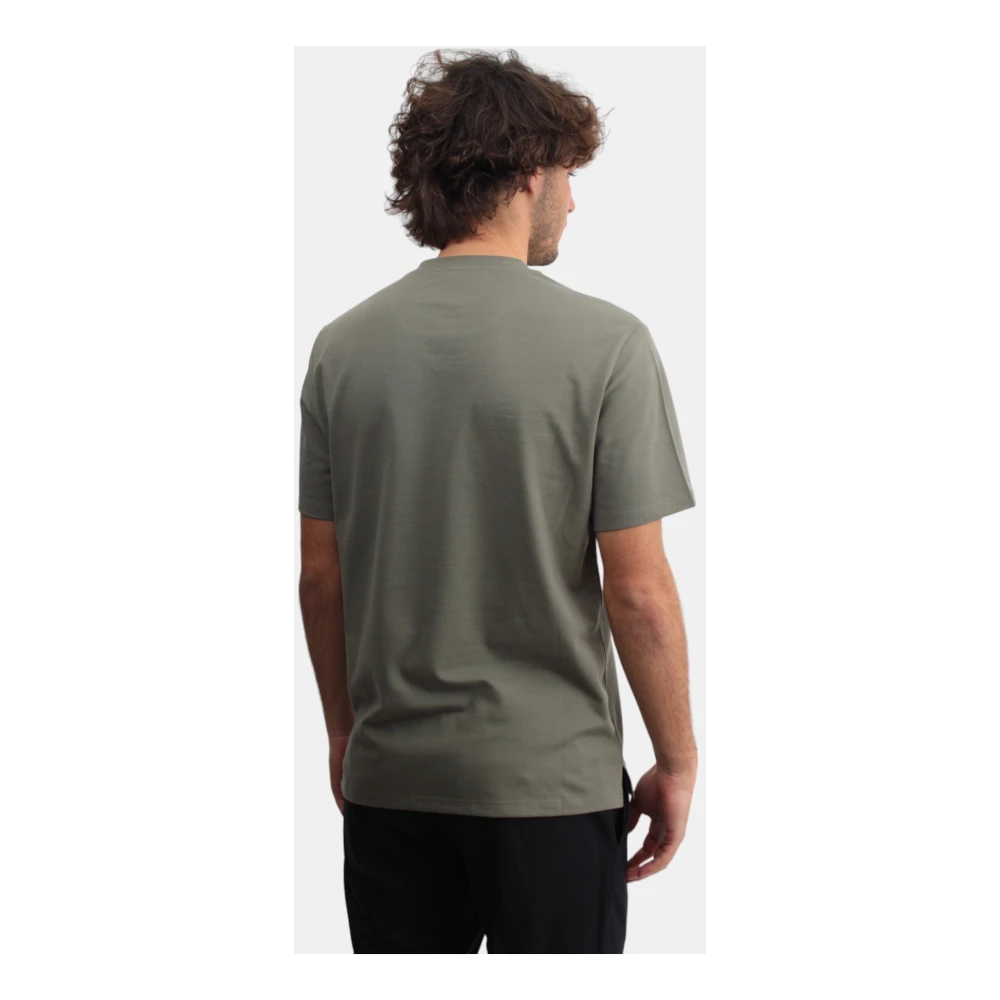 Kangra Groene Shirt Korte Mouw Ribgebreide Afwerking Green Heren